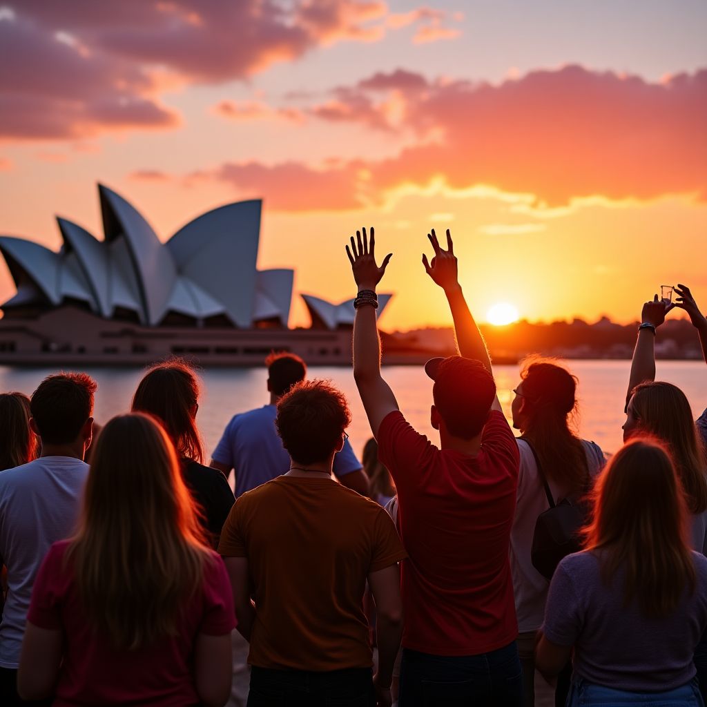 Team of Australian Festivals organizers celebrating a successful event
